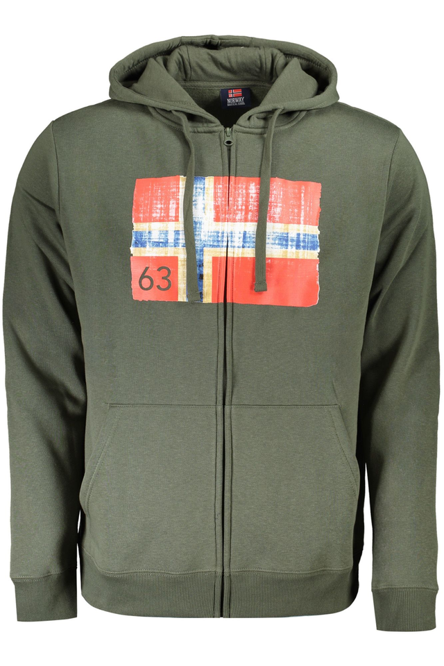 NORWAY 1963 FELPA CON ZIP UOMO VERDE