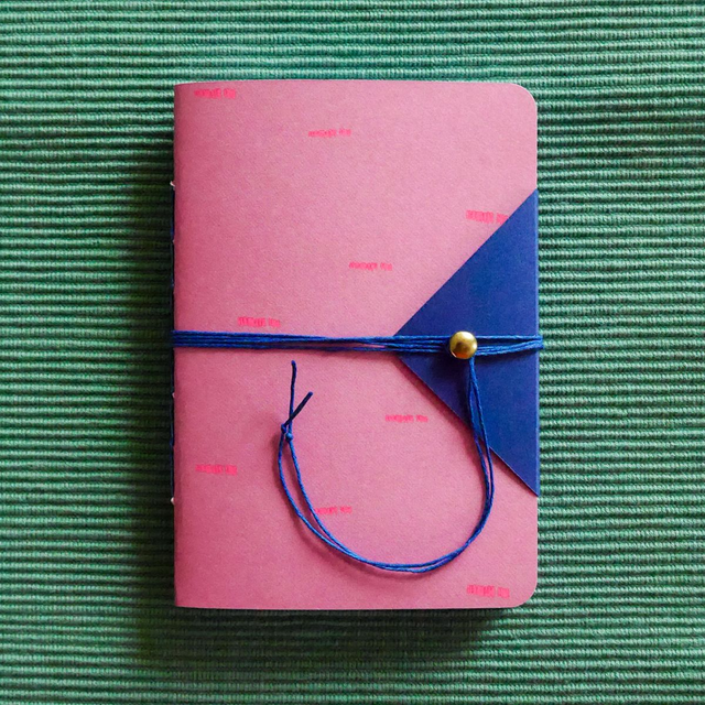Carnet de poche A6 - rose &amp; bleu color block