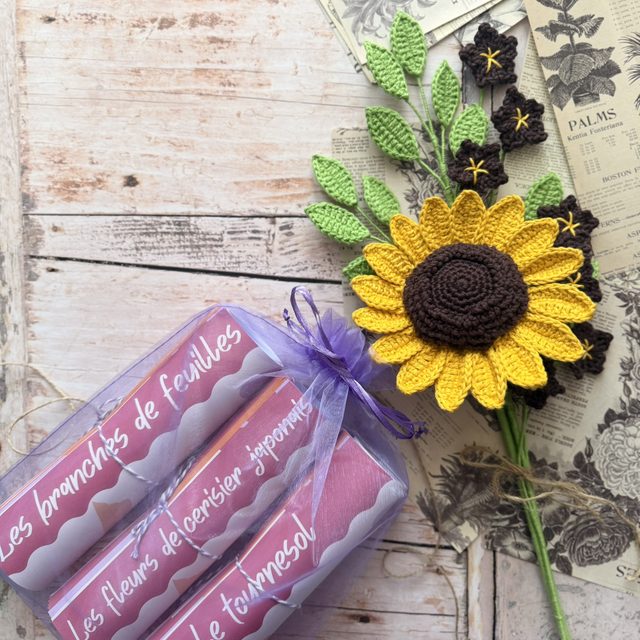 Kit bouquet – tournesol et fleurs de cerisier 