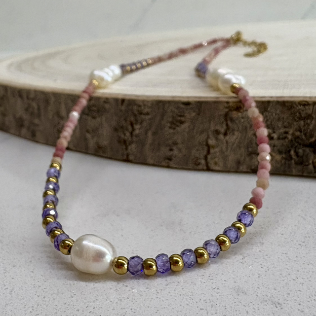 Natural Stone Necklace Amethyst