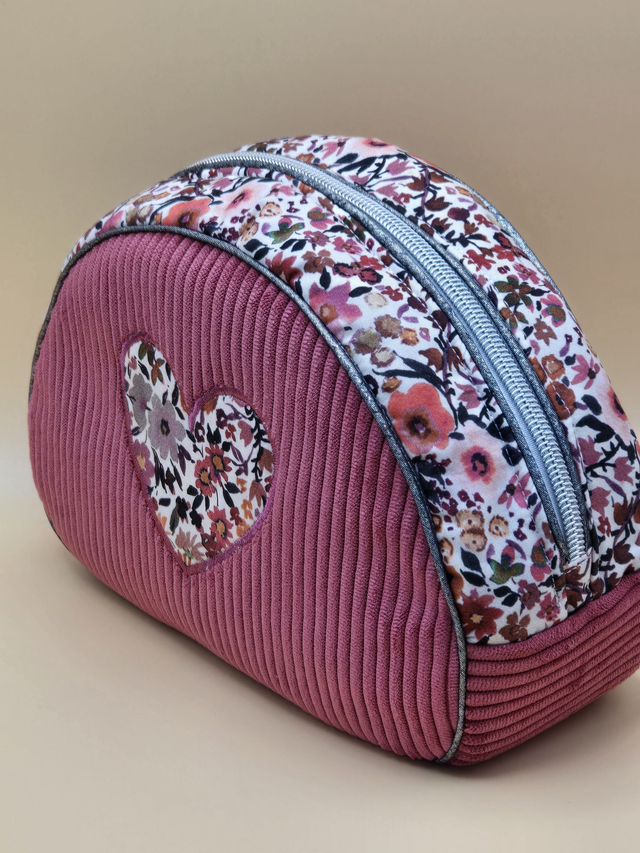 Trousse Jinger Framboise - appliqué Coeur