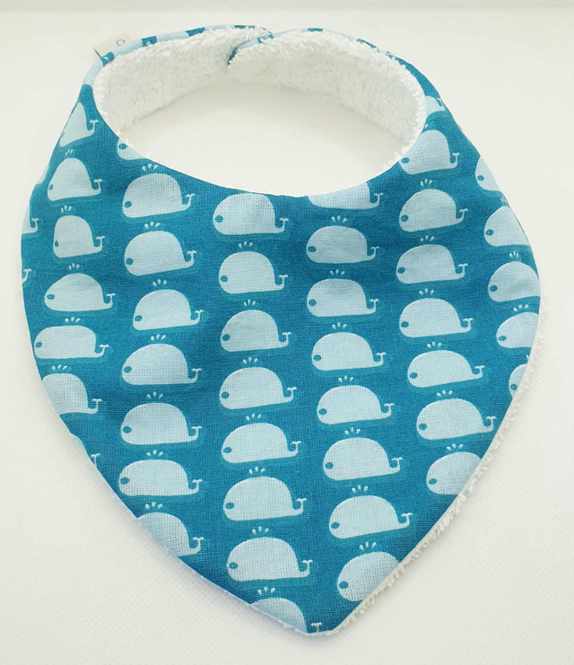 Bavoir bandana "Baleine"