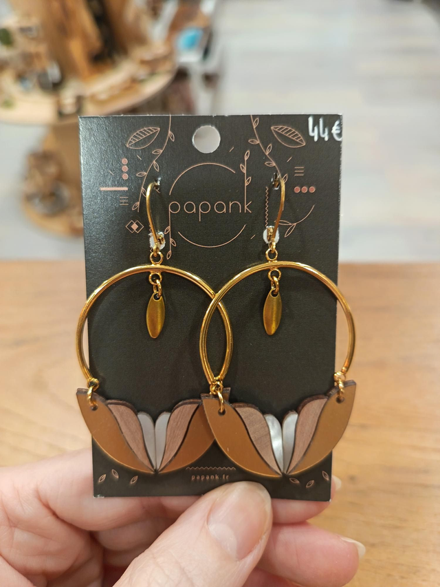 Boucles à 44€ Bois / plexiglas