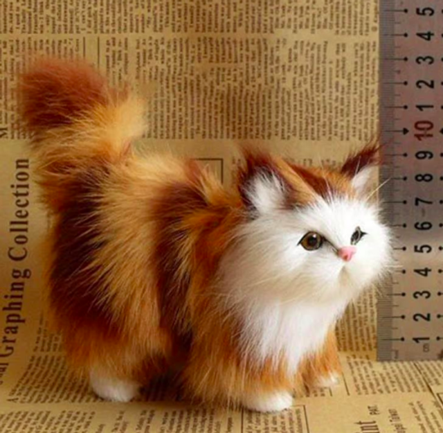 Super lieve kitten knuffels - Realistische katten 12cm rodbruin