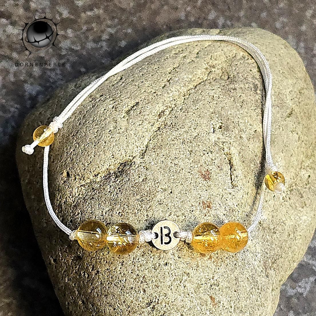 Initialen Armband "B" Citrin