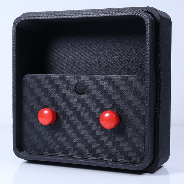 Hypoallergenic 6mm Medium Solid Red Round Cut Polymer Clay Plastic Back Stud Earrings With Designer Carbon Fiber Jewellery Box