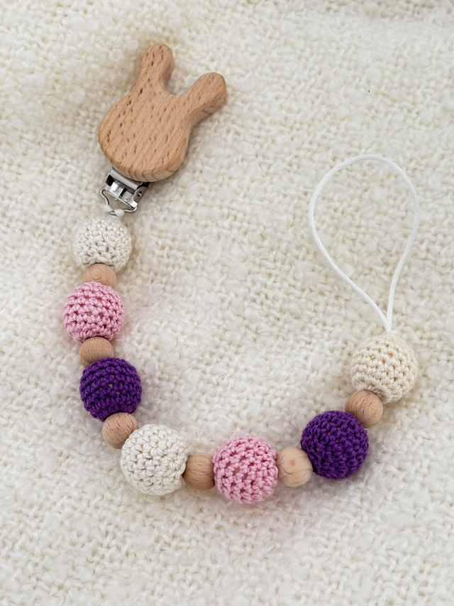 Attache tetine Lapin Rose 🥕 