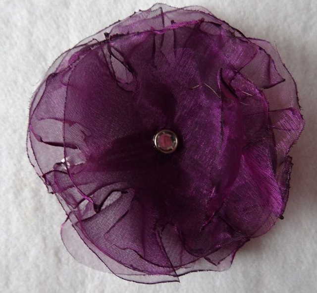 Barrette fleur organza