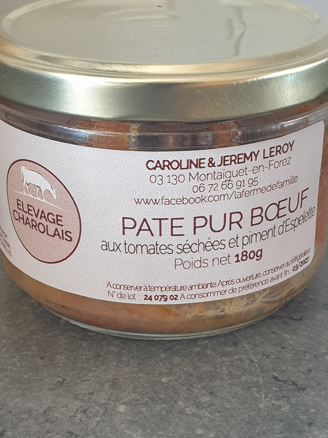 Pâté Pur Bœuf aux tomates séchées et piment d'Espelette
