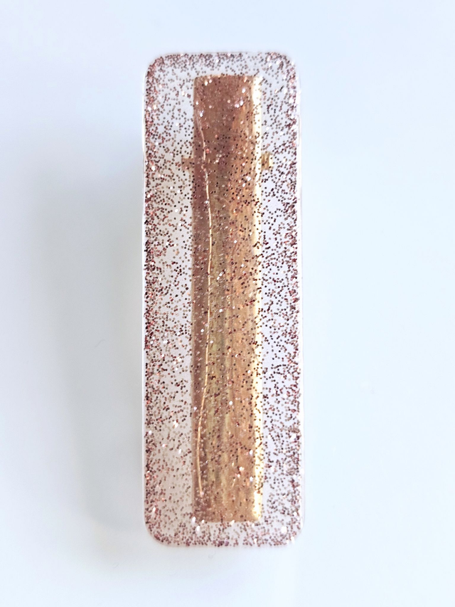 BARRETTE COEUR ROSE DORÉ À PAILLETTES 