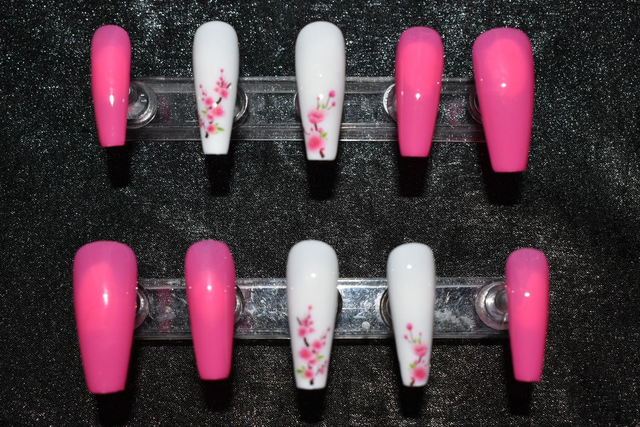 Kit Press-on fleurs de cerisier taille L