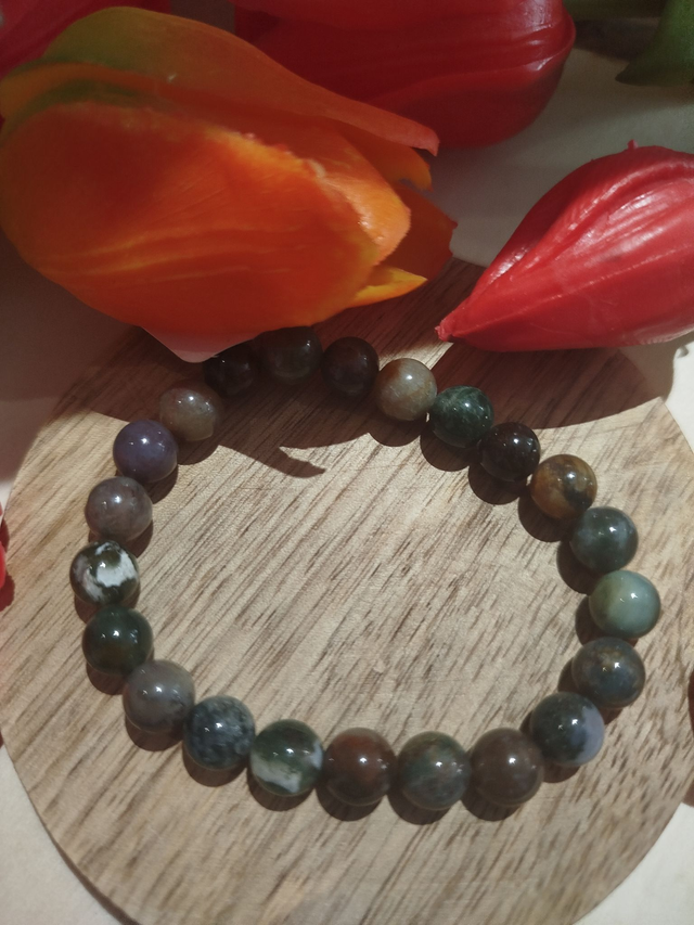Bracelet 🌿 Agate Mousse – La pierre du renouveau