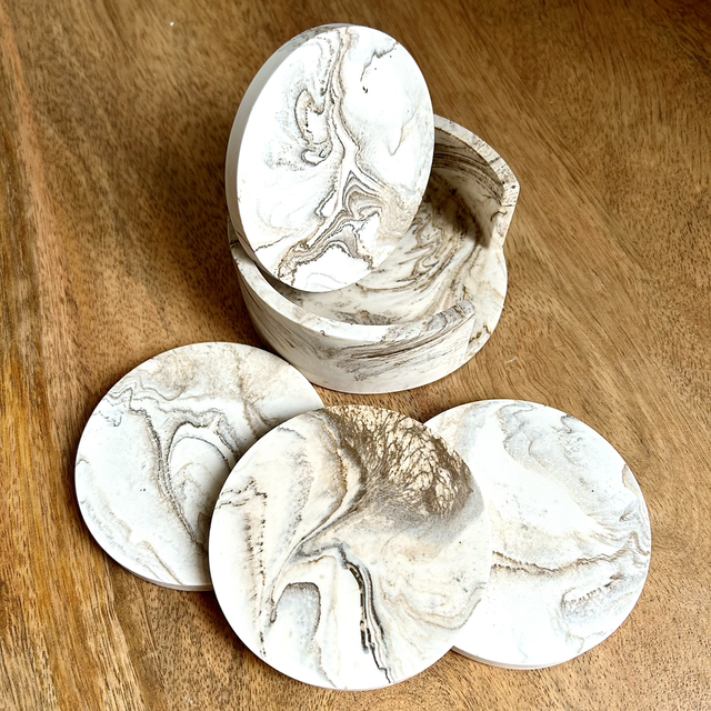 4 Sous-verre marbre beige 