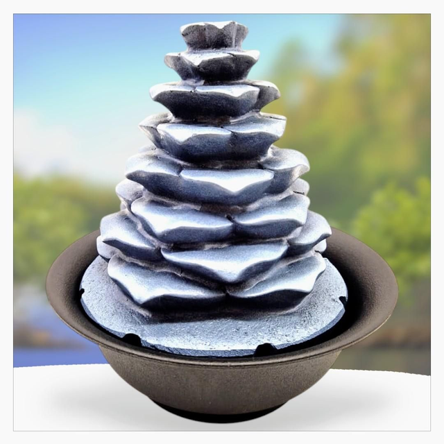 "Montagne sacrée" - Fontaine en résine 29 cm 