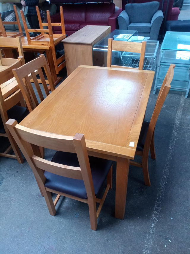 Hardwood Table and Four Chairs