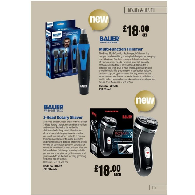 Bauer Male 3 Head Rotary Shaver