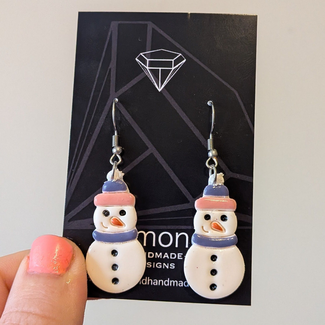 Christmas - Snowman dangle earrings