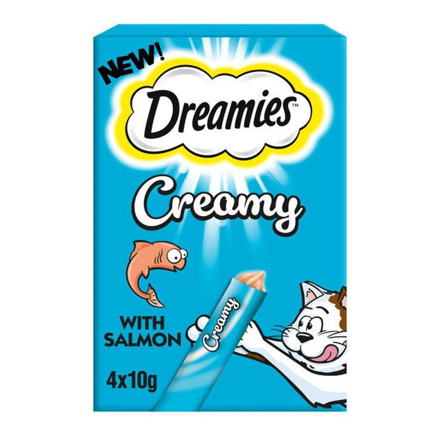 Dreamies Creamy Adult Cat Kitten Treats With Salmon 40g