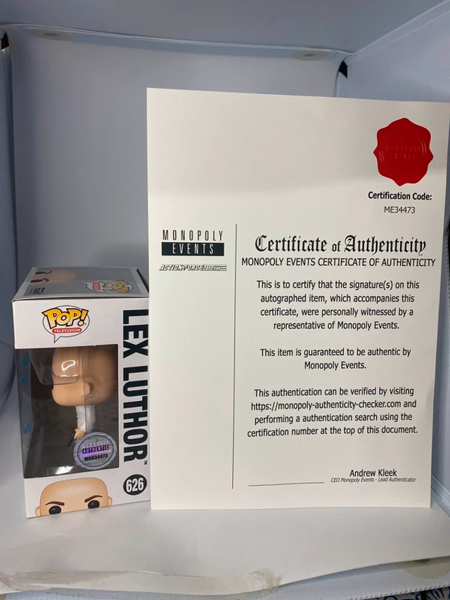 Funko Lex Luthor #626 - Smallville firmado por Michael Rosenbaum Certificate COA