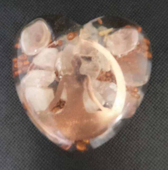 Coeur décoration Aventurine bleue / Quartz rose