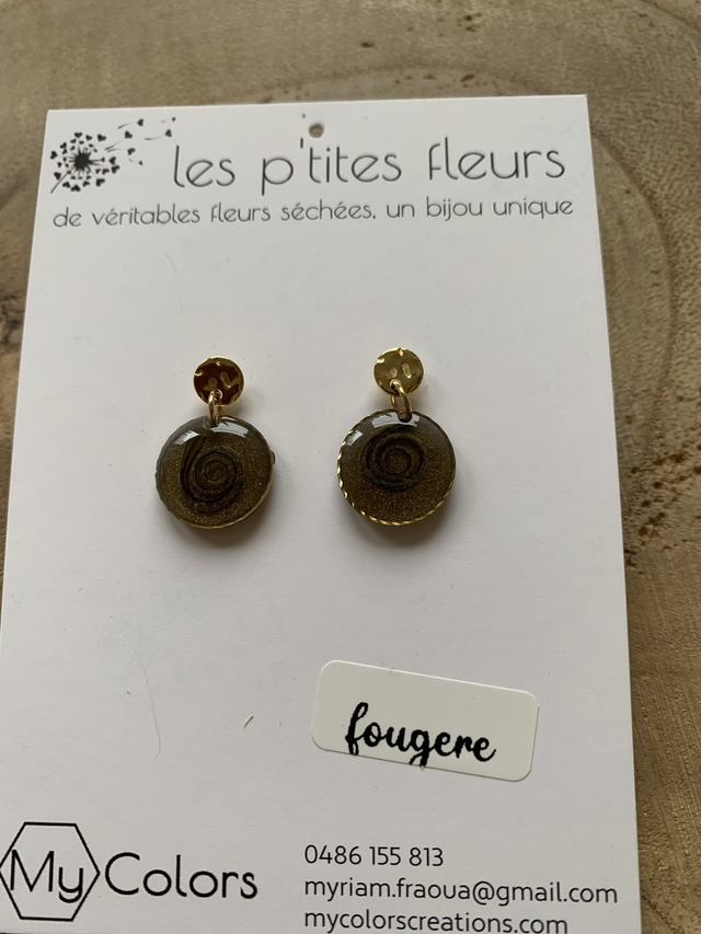 Fougères - boucles d'oreilles clous