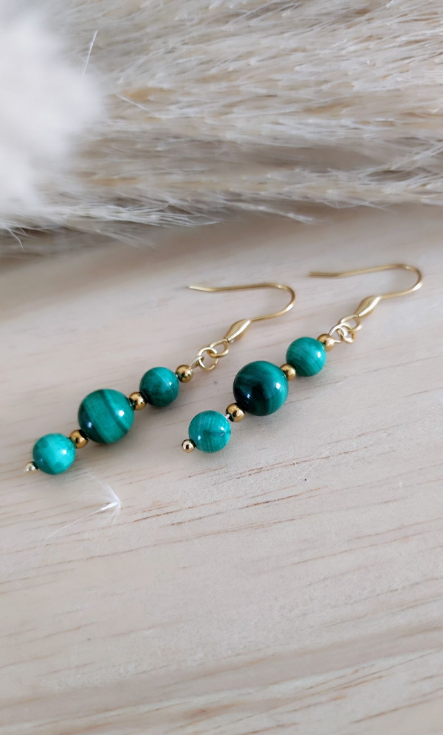 Boucles d'oreilles Malachite