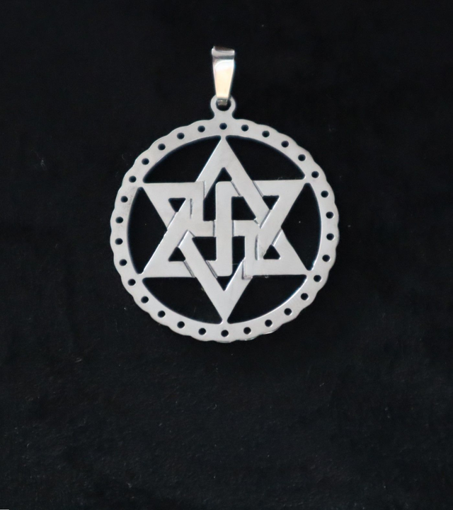 Symbol of infinity,  Medal INOX with  perforated circle 33 mm. (réf. OMCPI 33)