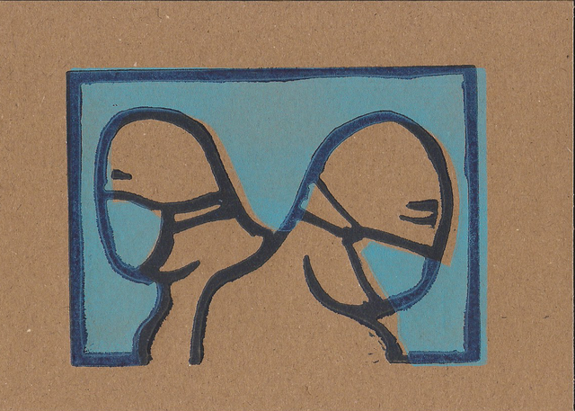 Lino-carte Covid love suite