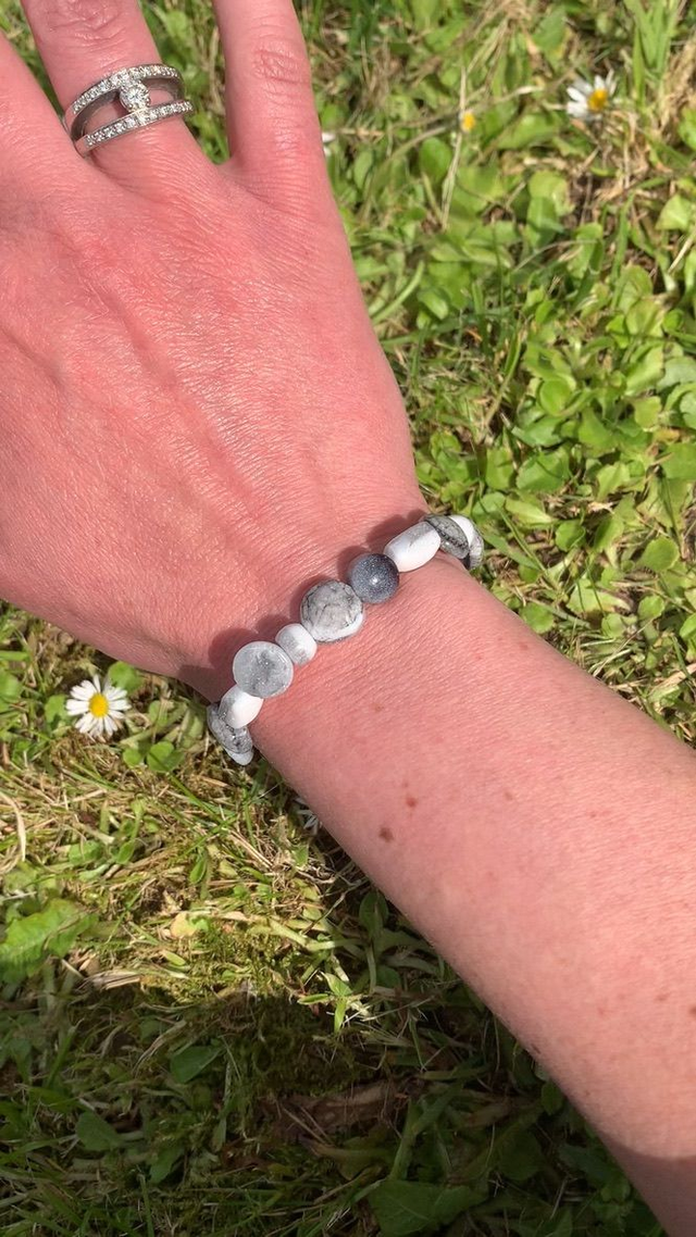 Bracelet Pierres - Nuances de noir et blanc