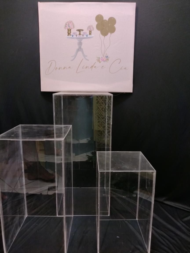 TRIO DE CUBO ACRÍLICO TRANSPARENTE