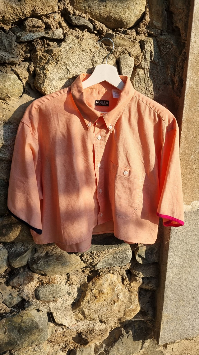 Chemise upcyclée saumon
