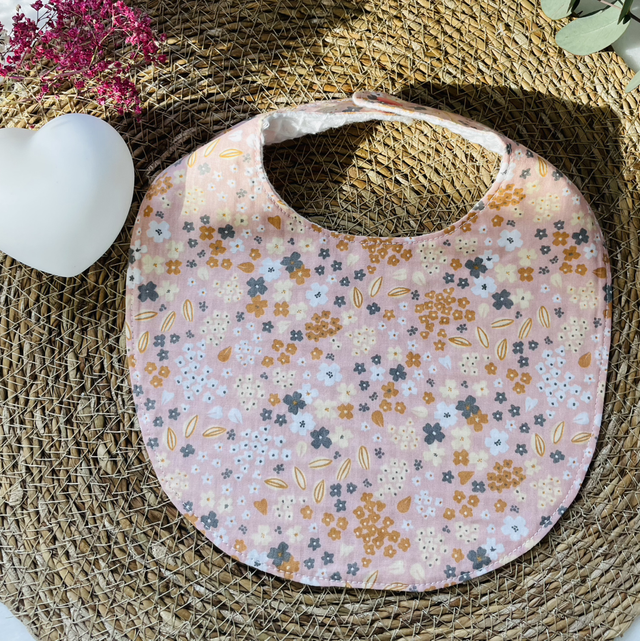 Bavoir bébé fleuris personnalisable 6/12 mois 