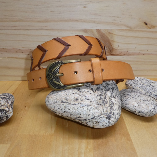 Ceinture naturel tressé marron taille 90