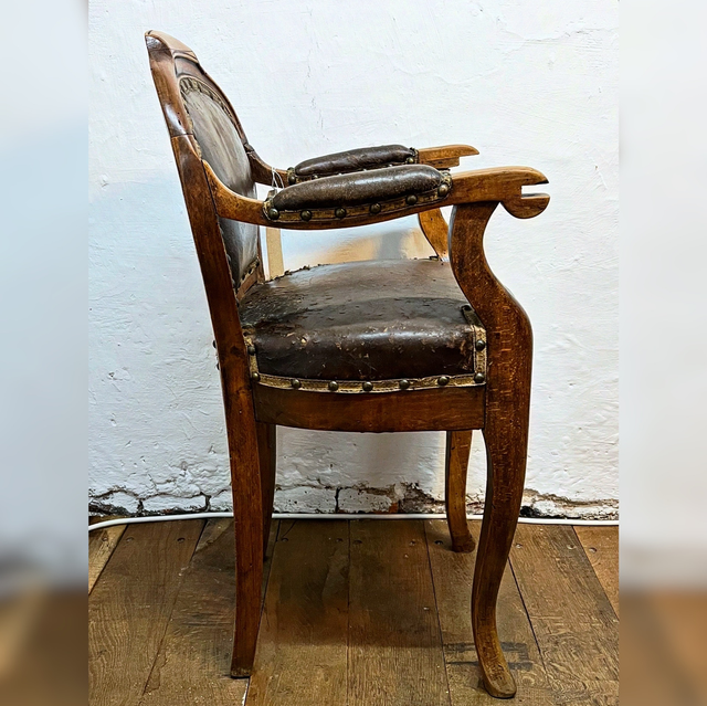 Early 19th Century Georgian Child’s Chair — Rosewood Frame & Original Patinated Leather