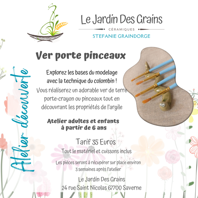 Atelier découverte de la technique du Colombin _ Ver porte pinceaux/crayons