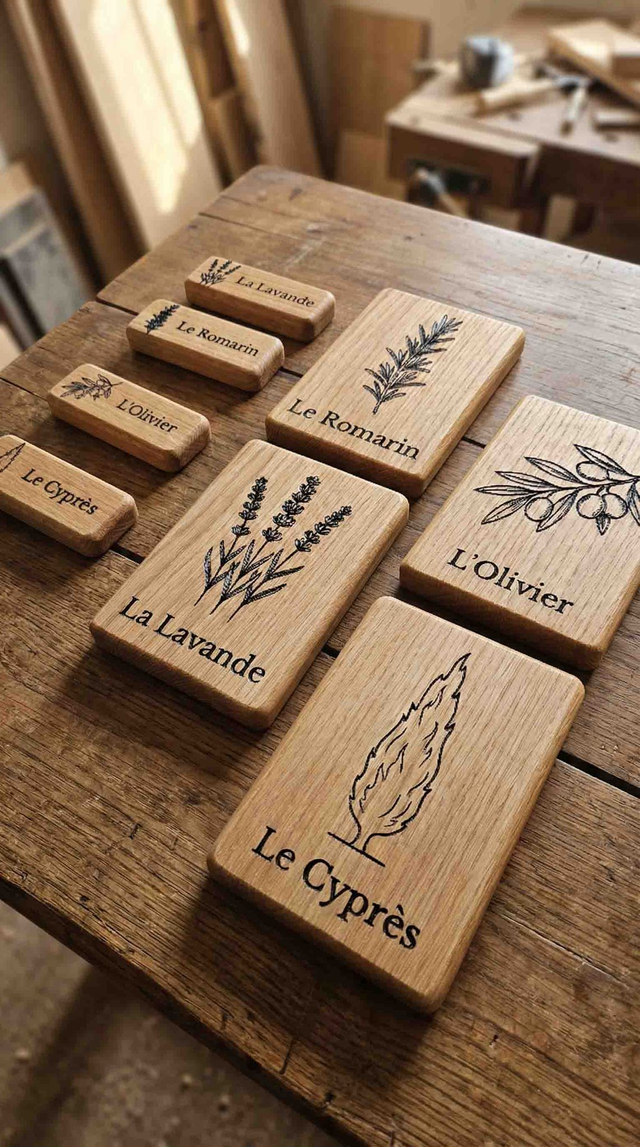 Plaques Botaniques en Chêne Massif