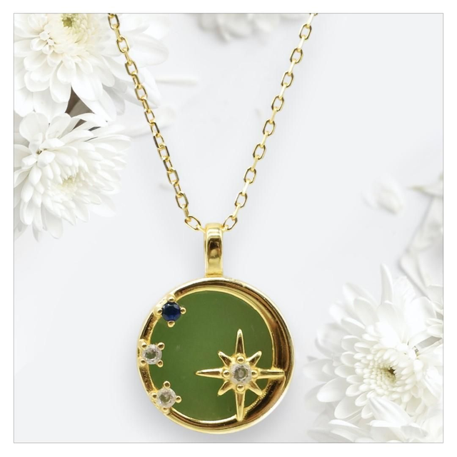 "Jade" - Collier argent 925 étoiles 