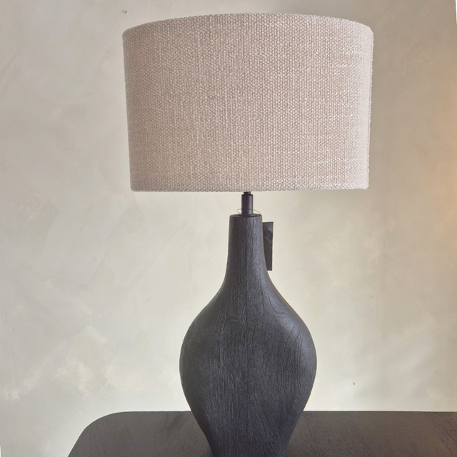 Lamp zwart mango hout