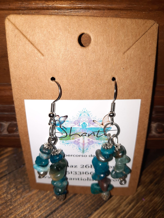 Orecchini donna chips agata blu