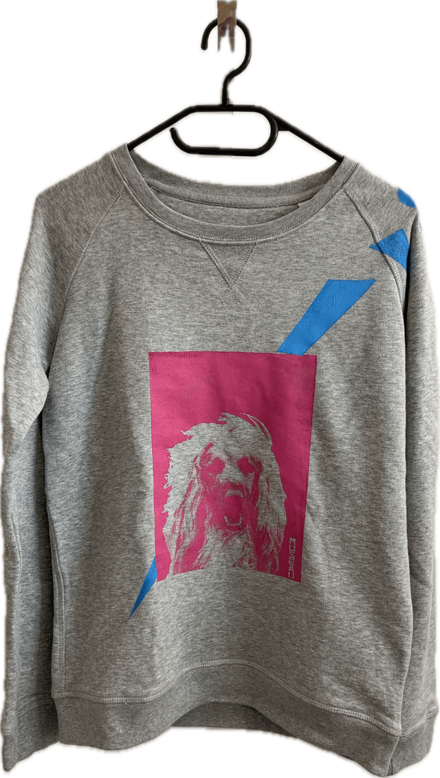 Pull Fin Gris "Doggo Bowie"(Taille S)