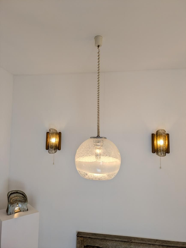 Pendant Murano Glass globe, Sothis, Ettore Fantasia, Gini Poli, 1970