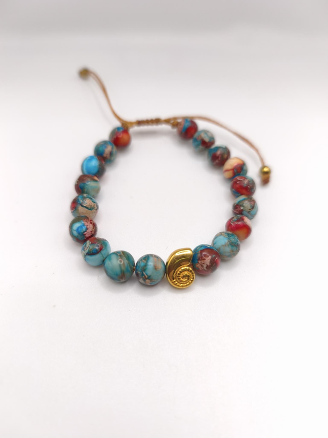 Bracelet jaspe impérial et coquillage