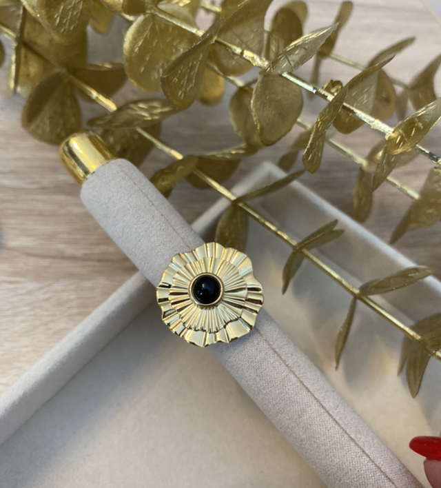 Bague ajustable anémone 