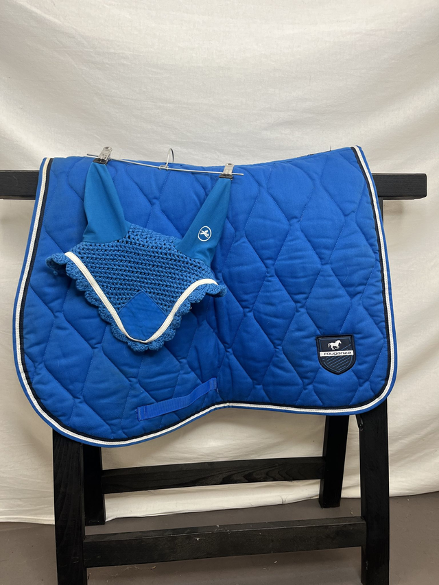 Ensemble tapis + bonnet Fouganza taille cheval 