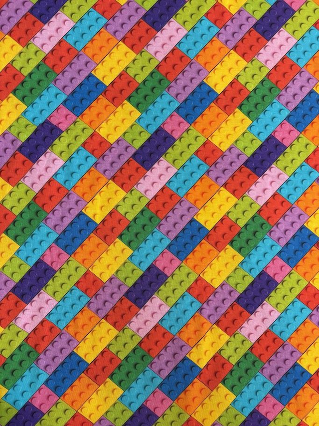 Rainbow Lego Cotton Jersey