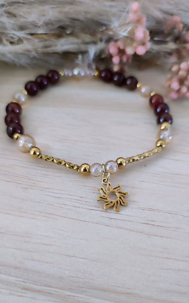 Bracelet "Anti-déprime" Grenat orange