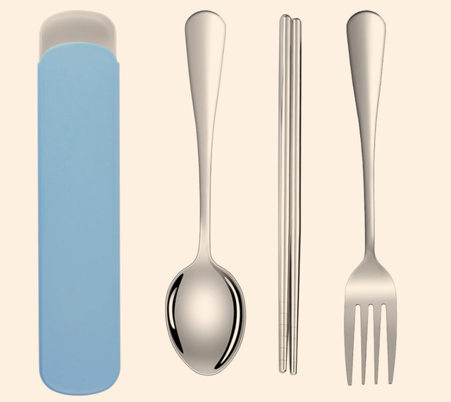 3-Piece Travel Cutlery Set – Stainless Steel with Portable Case