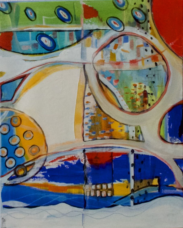 ART ABSTRACT OIL ON CANVAS - IS-LAND ME 05