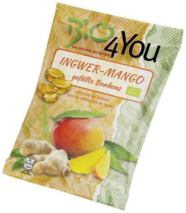 Bio4you Bonbon Ingwer-Mango 75g Tüte