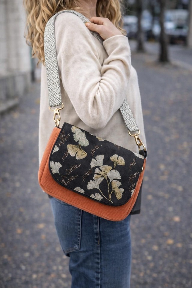 Sac pink pearl "Ginkgo d'automne"